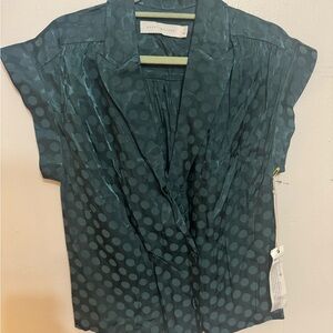 Teal Polka Dot Blouse